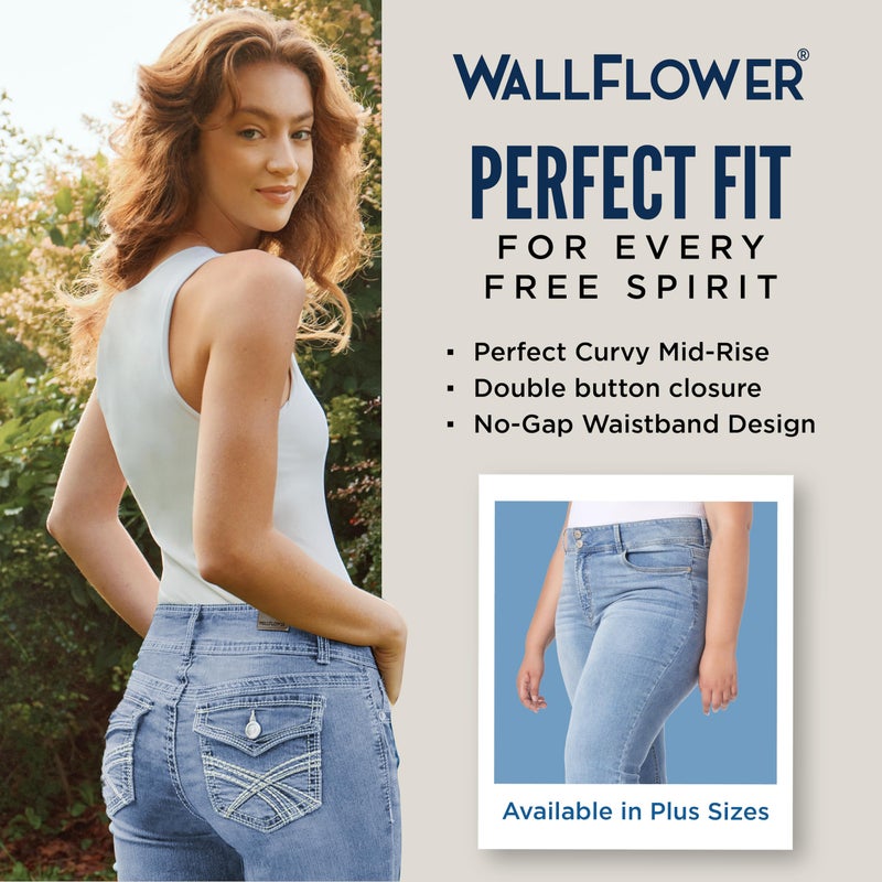 WallFlower Women's InstaStretch Luscious Curvy Bootcut Jeans, Basil, 5 - Image 5